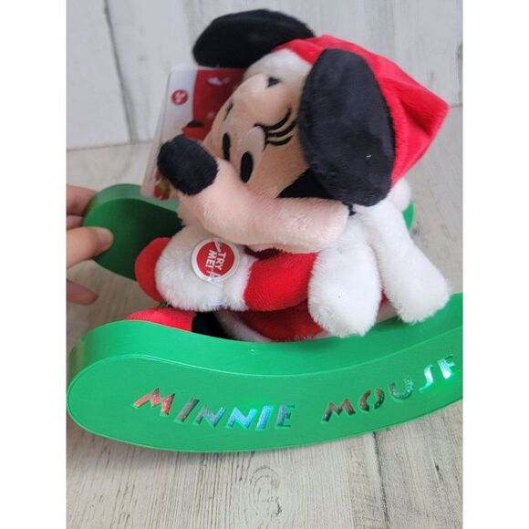 Disney Minnie Mouse rocking sleigh animated sing xmas figure - Picture 7 of 8
